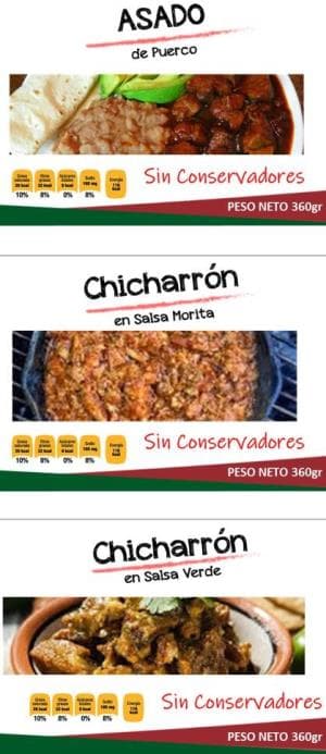 Chicharrón en salsa morita / verde