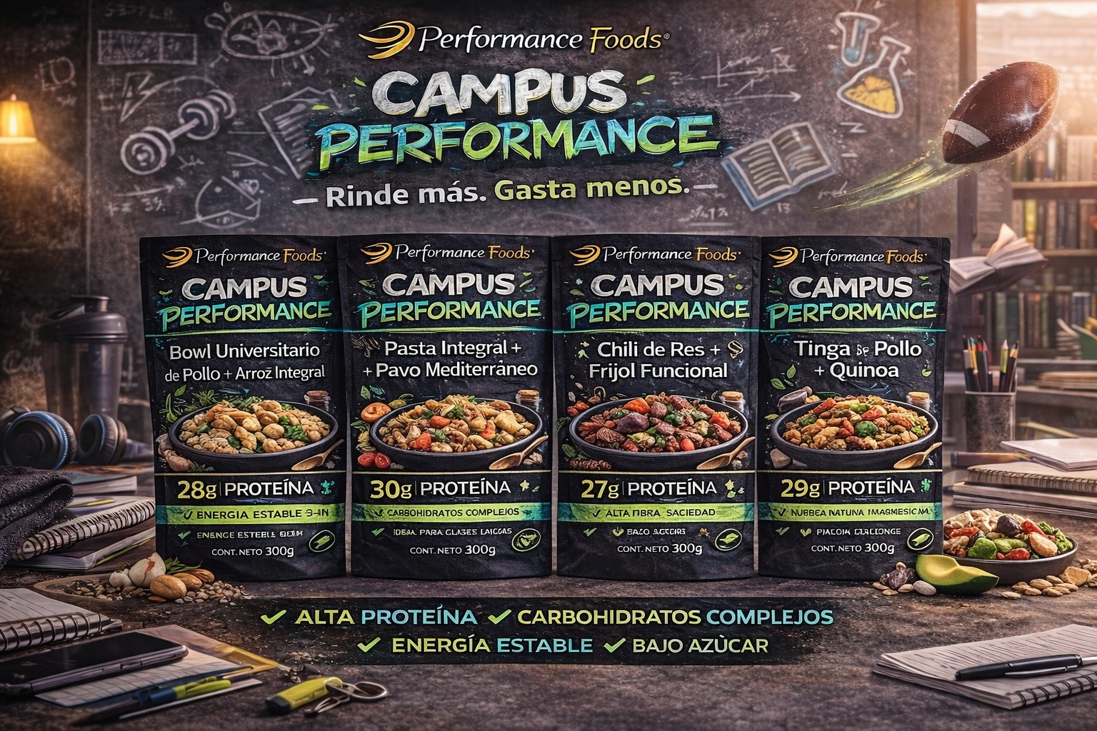 Campus Performance: bowls universitarios con proteína, rinde más y gasta menos
